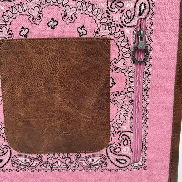 Montana West Bandana Rhinstone "Howdy" Conceal Carry Tote Bag Pink Western NWT - Picture 4 of 16